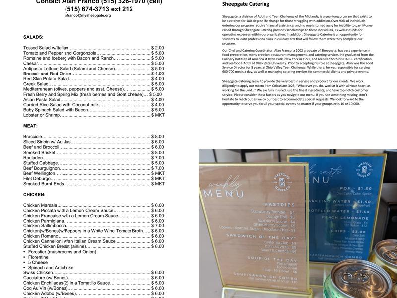 Sheepgate Coffee Company Menu