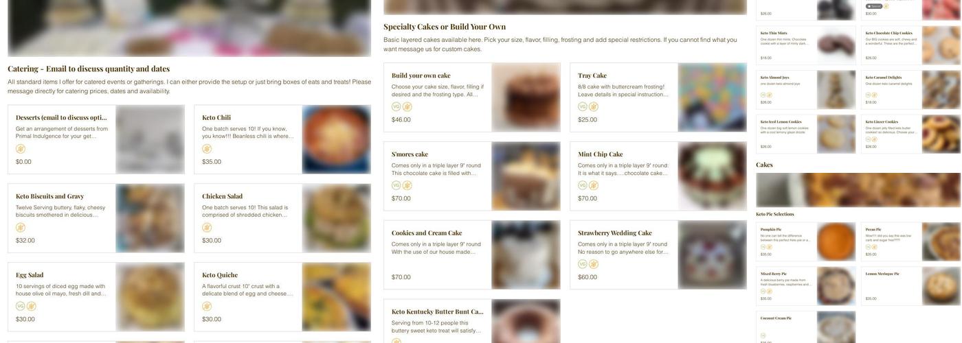 Primal Indulgence Menu