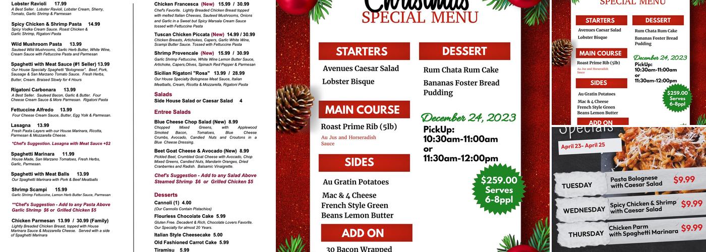 Pasta Per Favore Menu