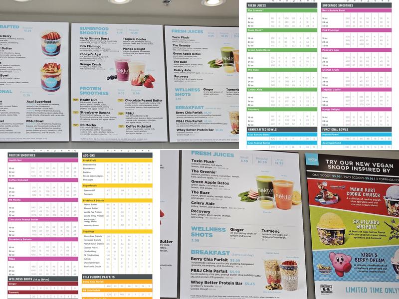 Nekter Juice Bar Menu