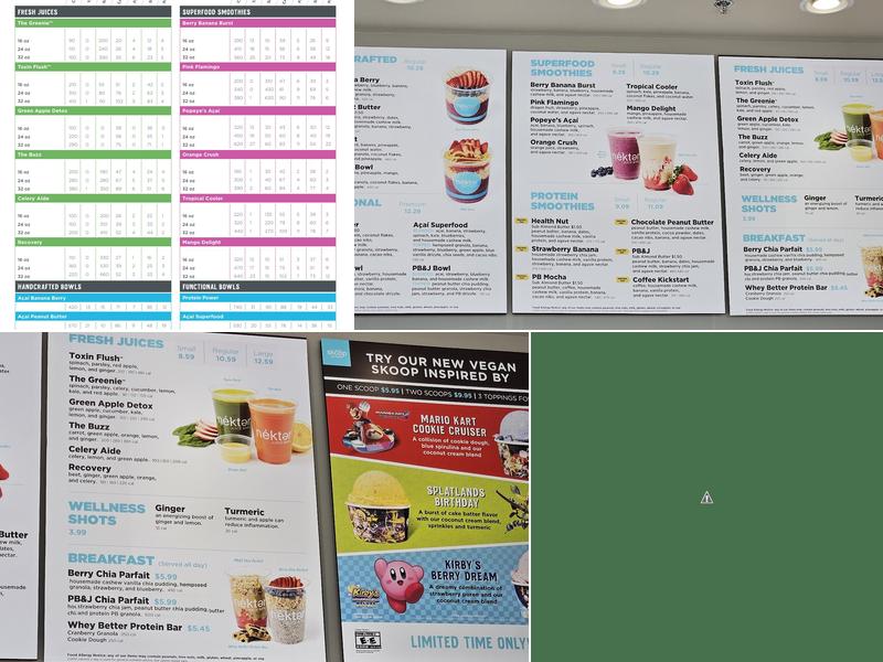 Nekter Juice Bar Menu