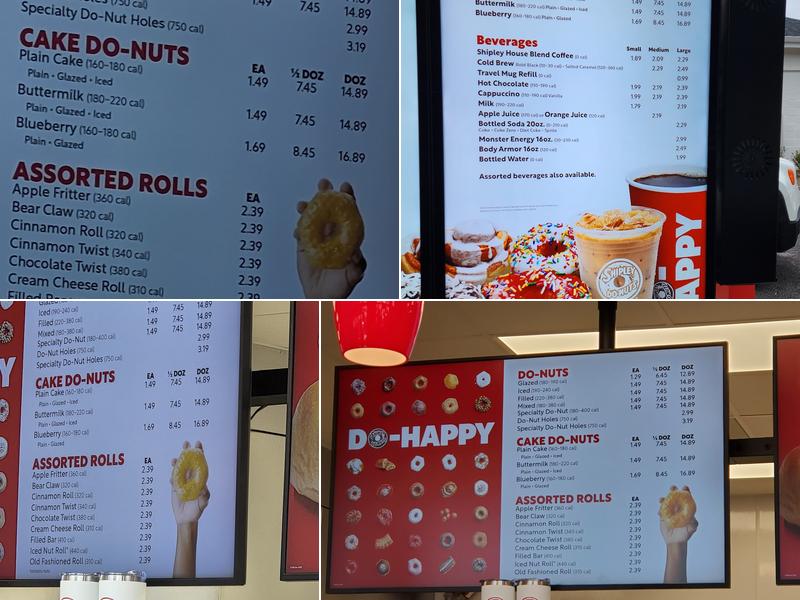 Shipley Do-Nuts Menu