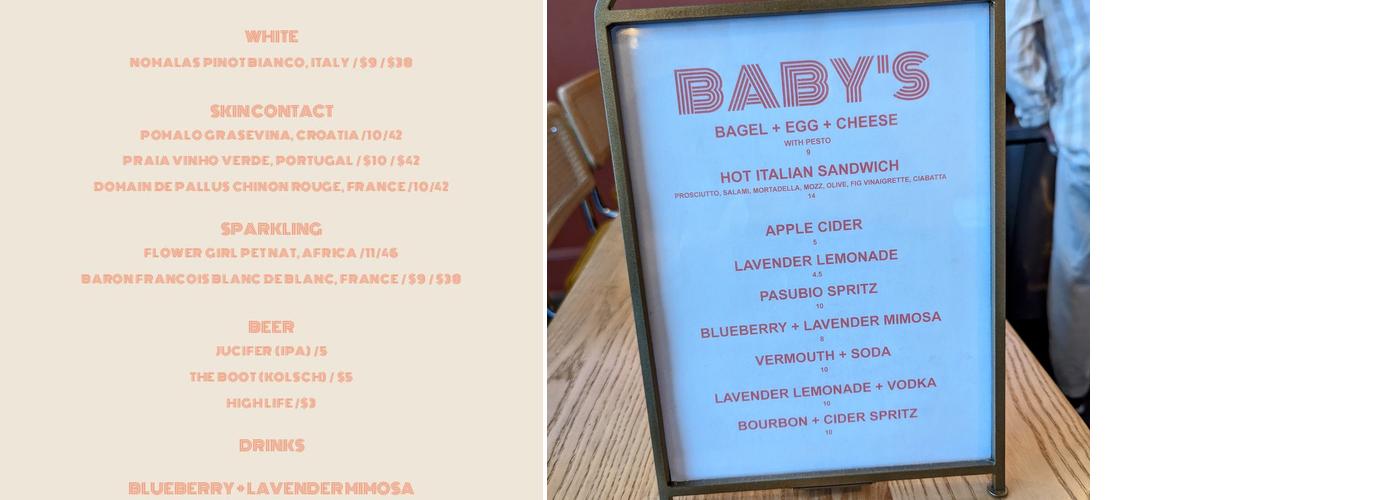 HONEY'S Menu