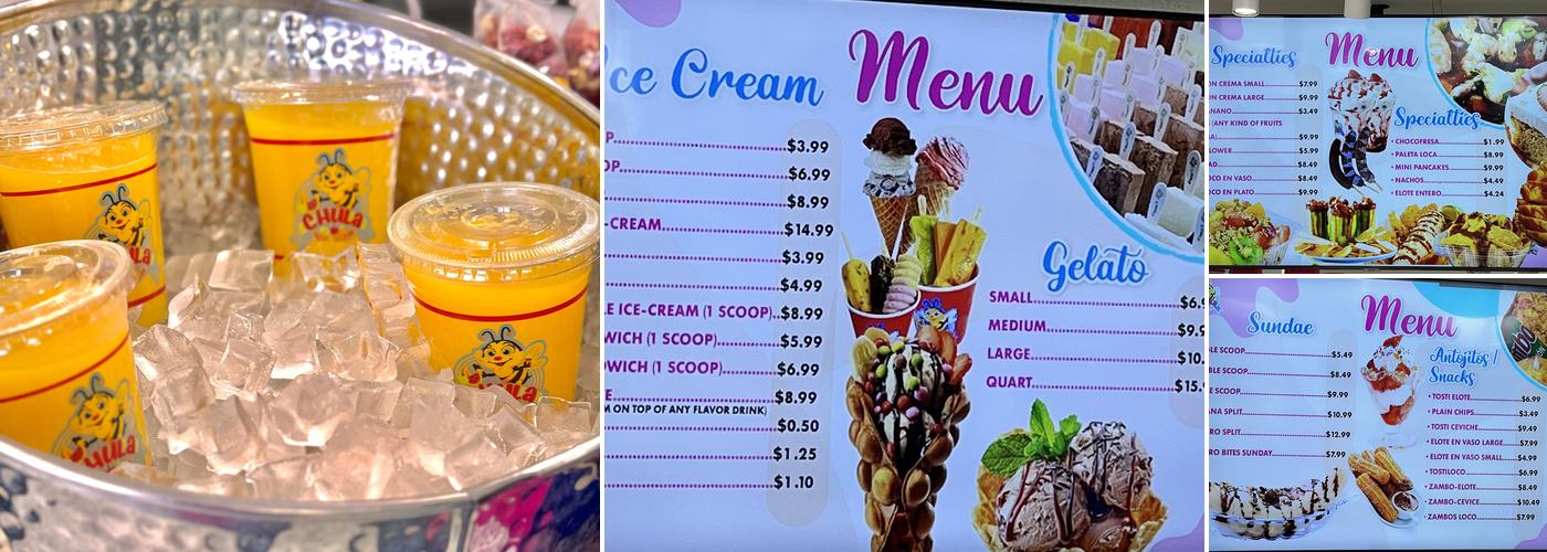 La Chula Paletas & Ice Cream Menu