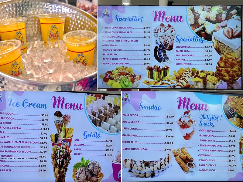 La Chula Paletas & Ice Cream Menu