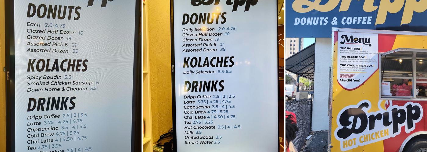 Dripp Donuts and Chicken Menu