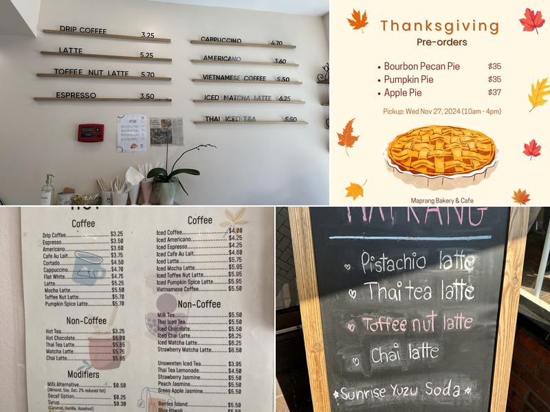 Maprang Bakery & Cafe Menu