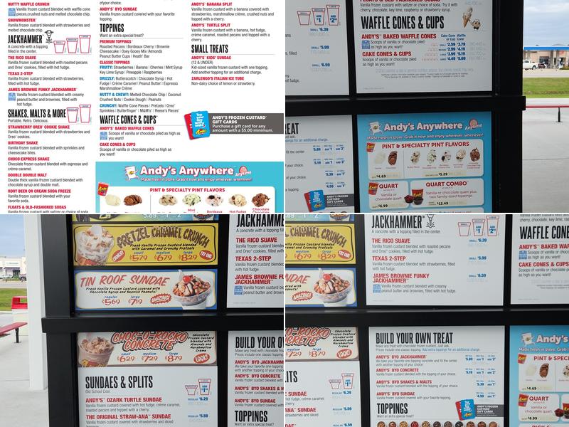 Andy's Frozen Custard Menu