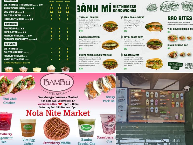 Bambu Desserts Drinks Menu