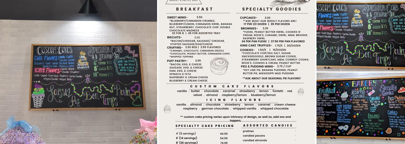 Sweet Delta Bakery & Coffee Shop Menu
