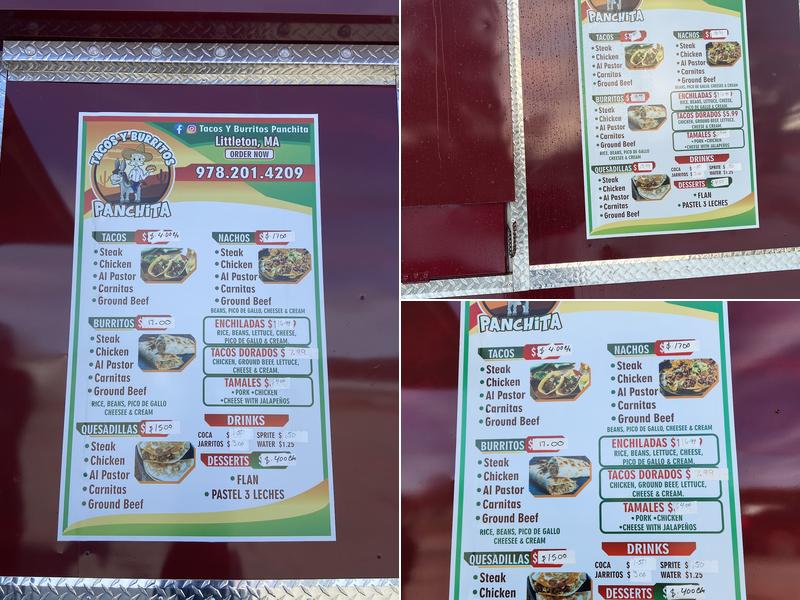 Tacos y burritos Panchita Menu