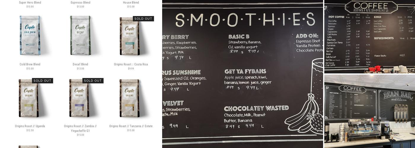 Capito Coffee Co. Menu