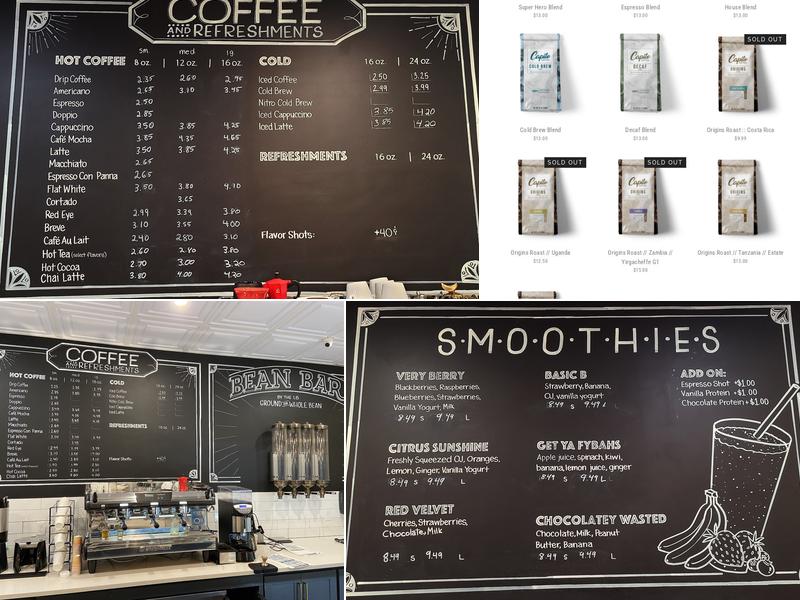 Capito Coffee Co. Menu