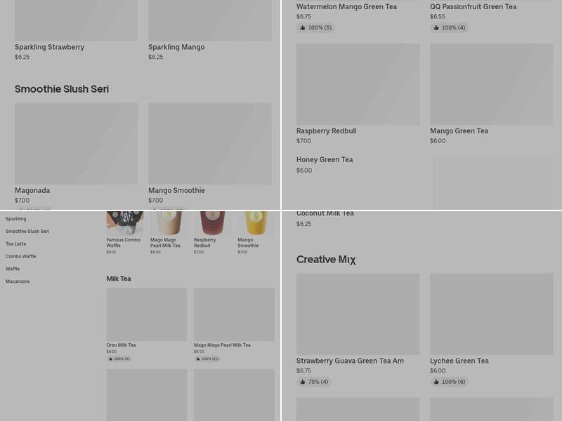 Mago Mago Milk Tea Menu