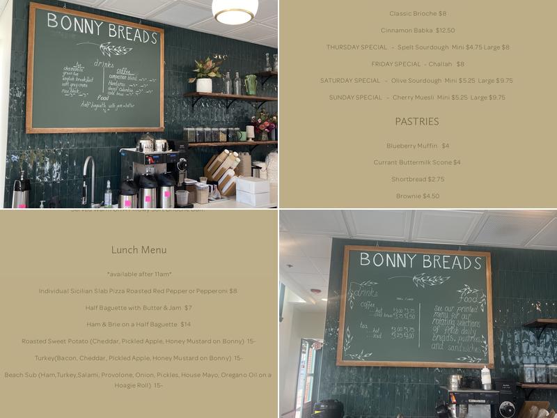 Bonny Breads Menu