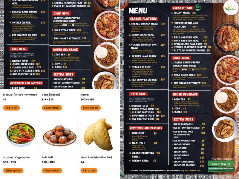 Fork In Nigeria-Curbside Menu