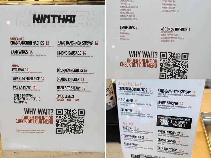 Kin Thai Menu