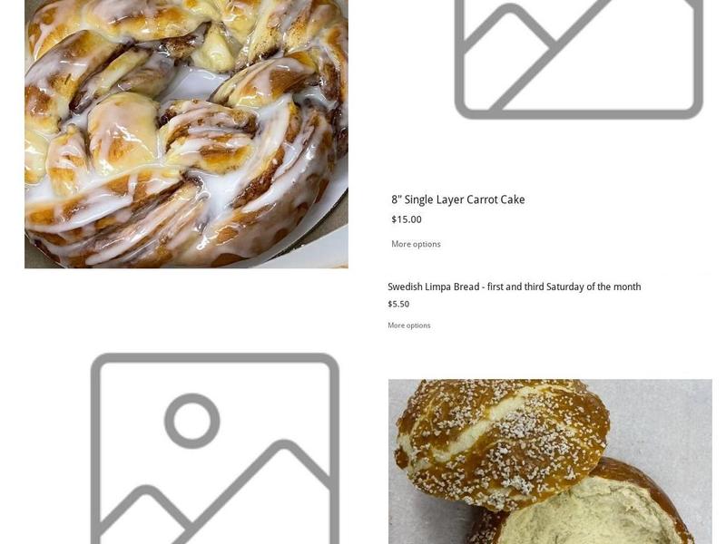 Never Forgotten Bakery Menu