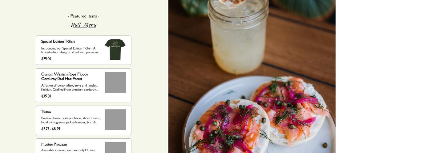 Fiddle Leaf Cafe Menu