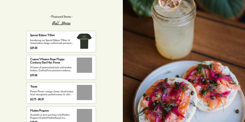 Fiddle Leaf Cafe Menu