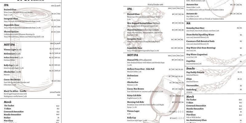 Someday Brewing Menu