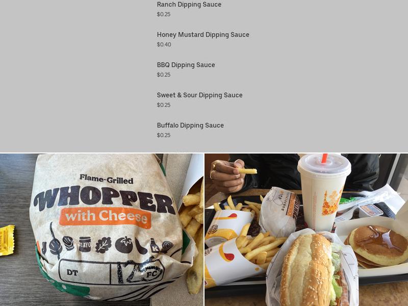 Burger King Menu
