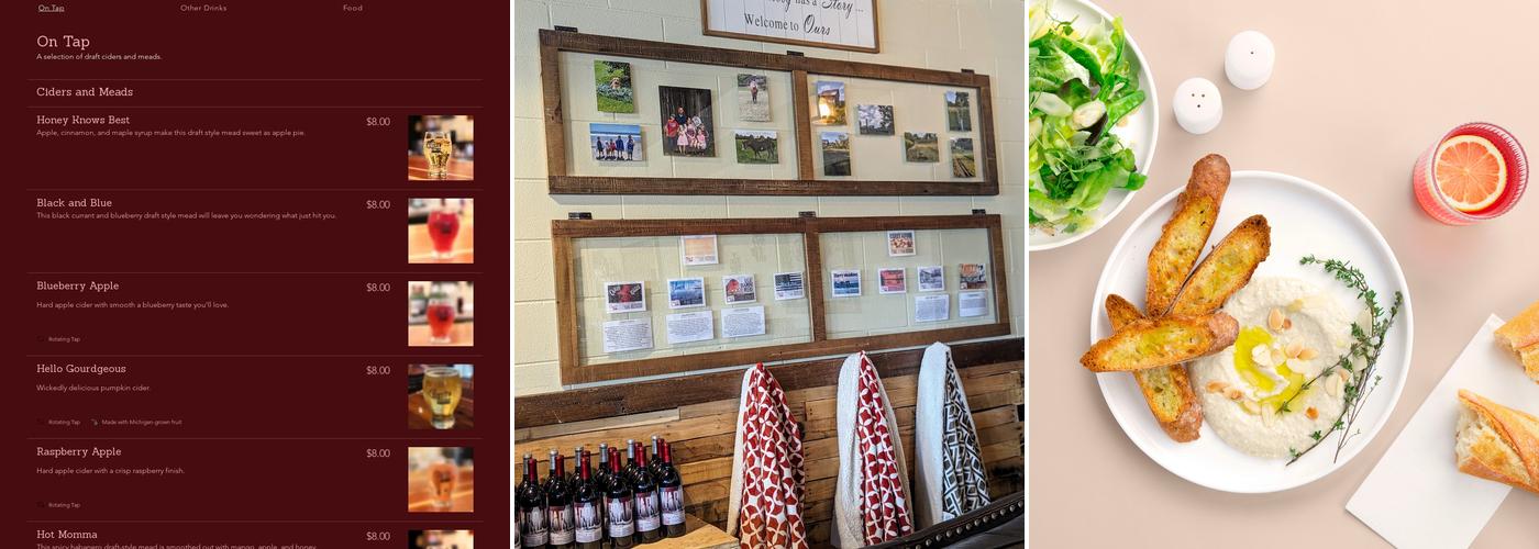 Crazy Vines Winery Menu