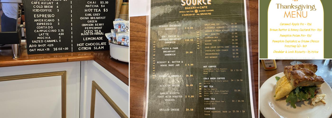 Source Bakery Menu