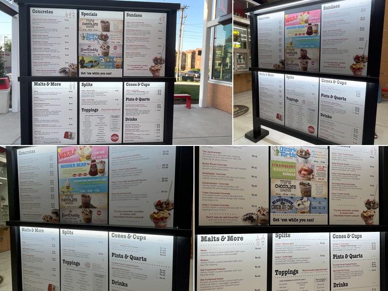 Andy's Frozen Custard Menu