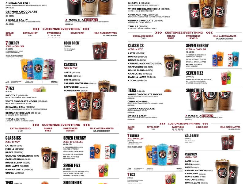 7 Brew Coffee Menu
