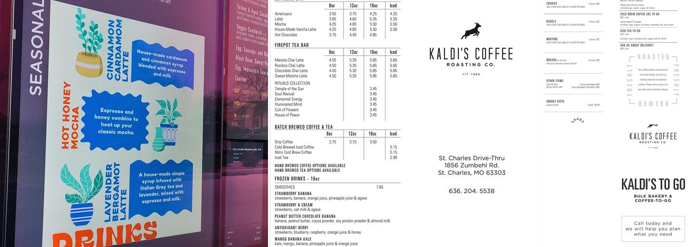 Kaldi's Coffee Menu