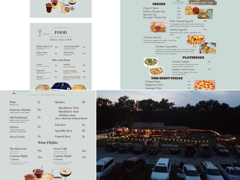 Christine’s Vineyard Menu