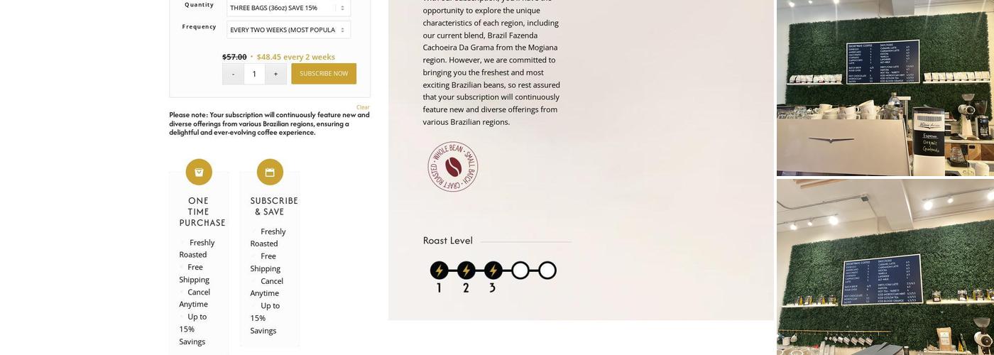 Shortwave Coffee Menu