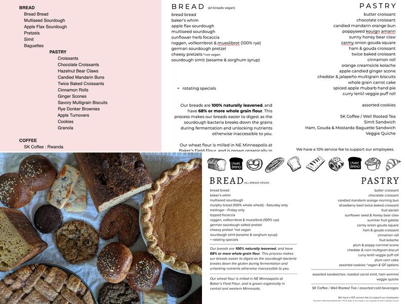 Laune Bread Menu