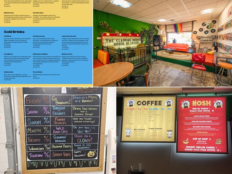 The Clapping Monkey House of Coffee Menu