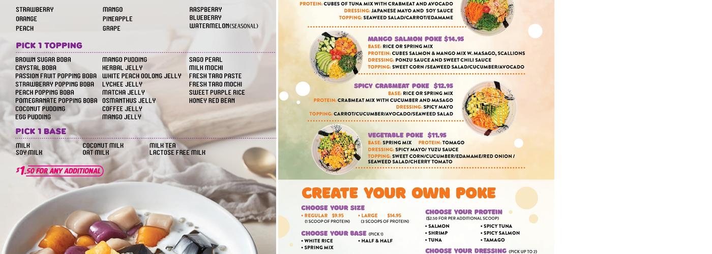 Mooshi Tea & Poke Menu