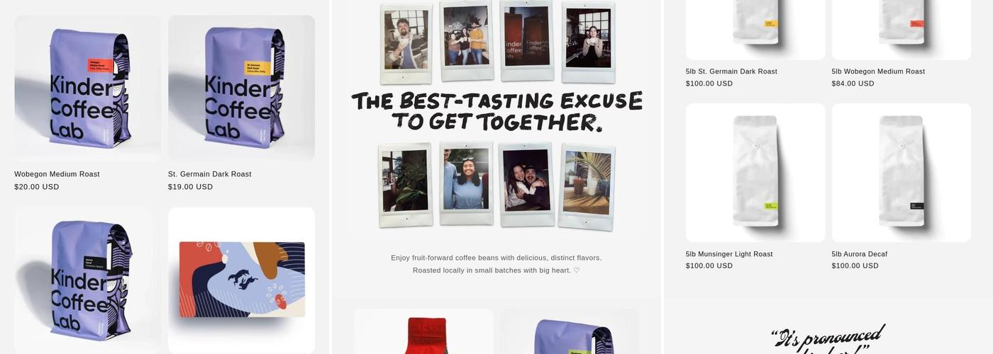 Kinder Coffee Lab Menu