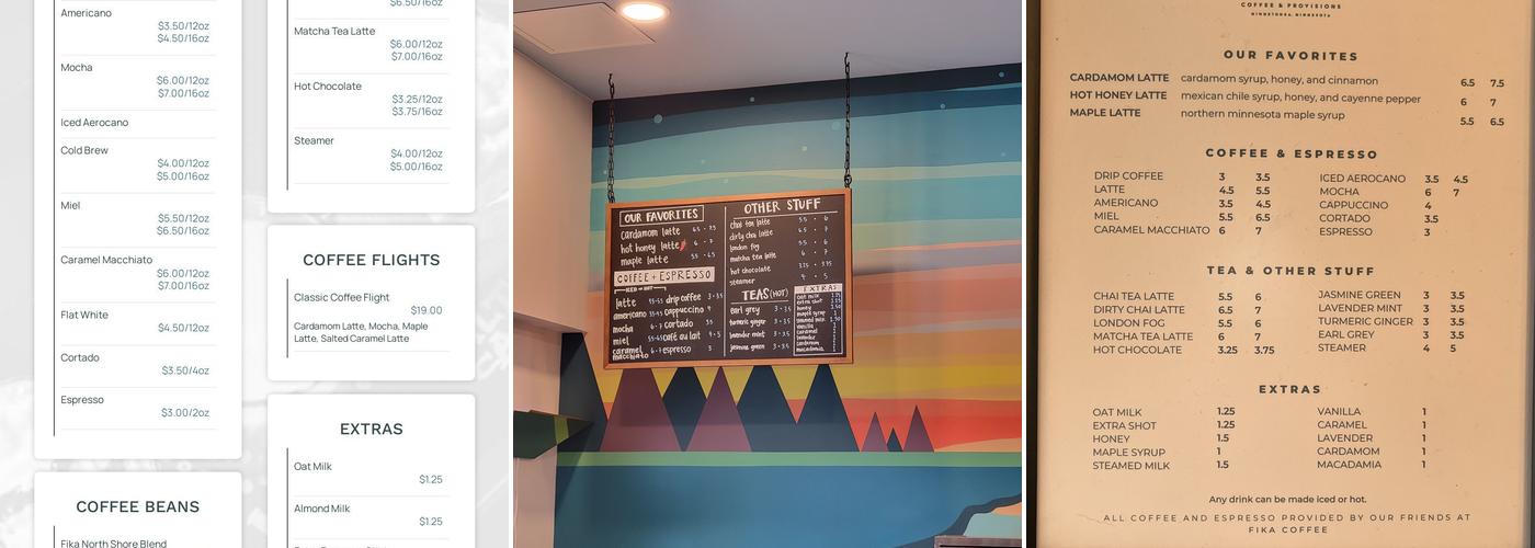 Base Camp Coffee & Provisions Menu