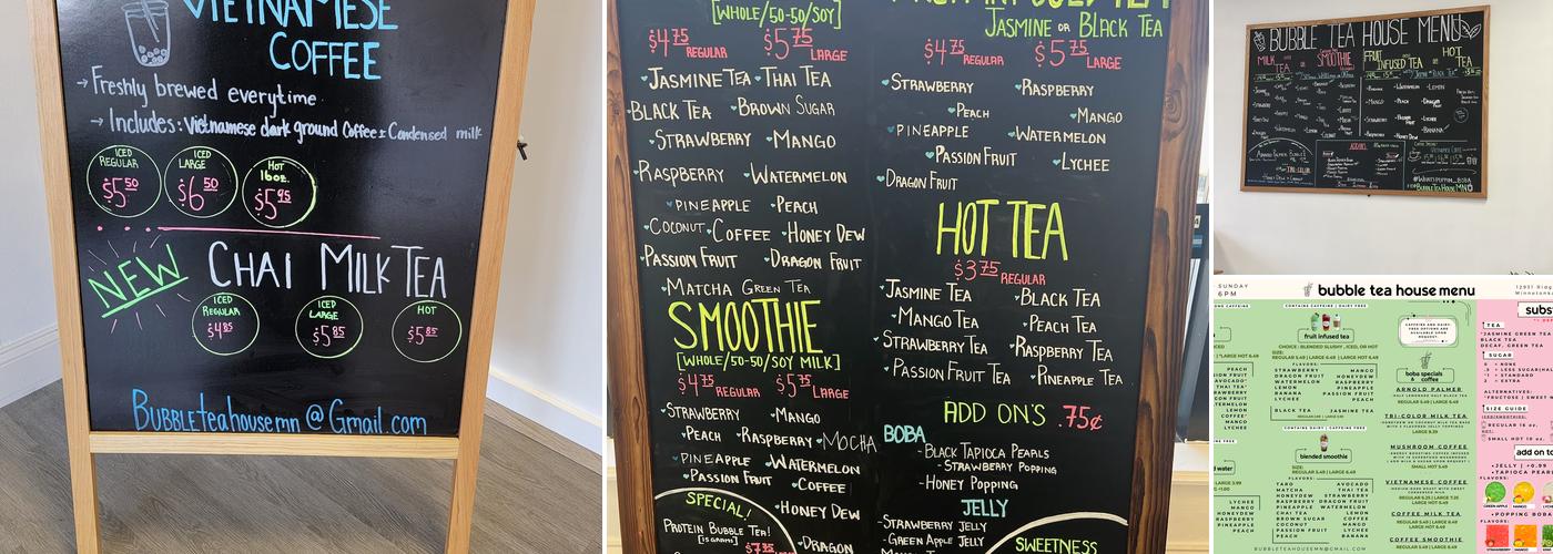 Bubble Tea House Menu