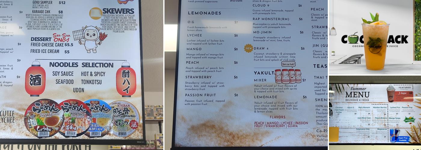 Coco Shack Menu