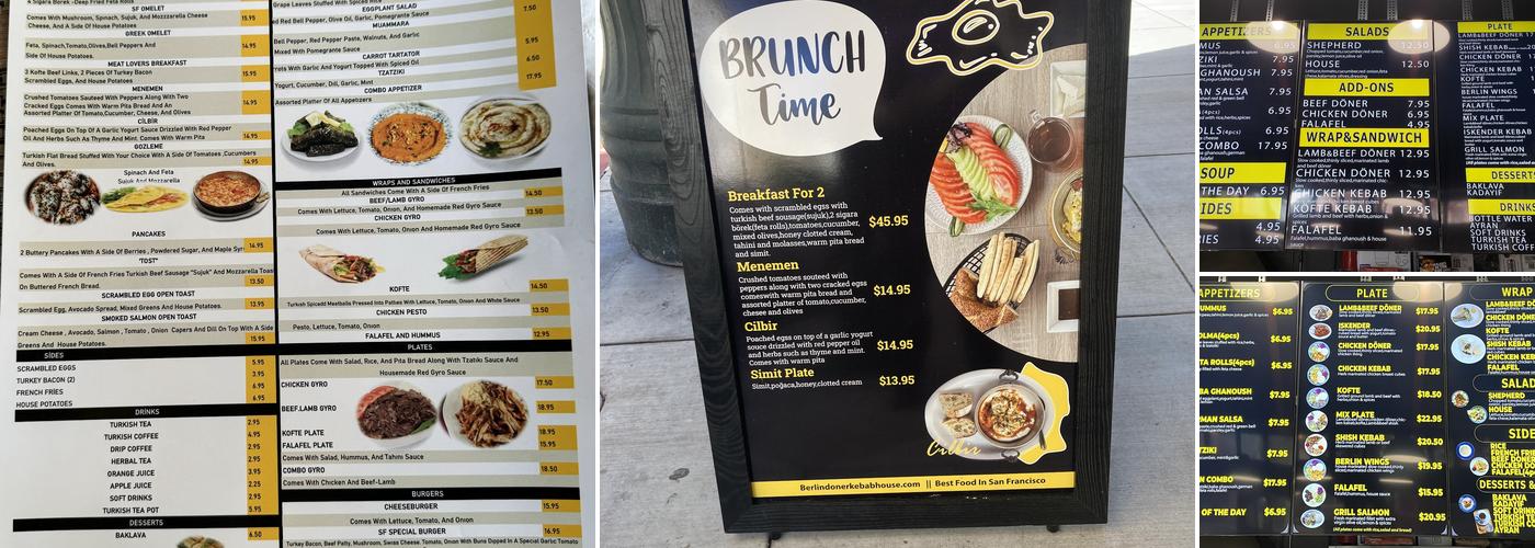 Berlin Doner & Kebab House Menu