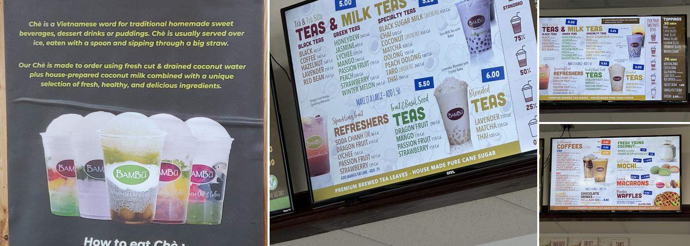 Bambu Dessert Drinks Menu