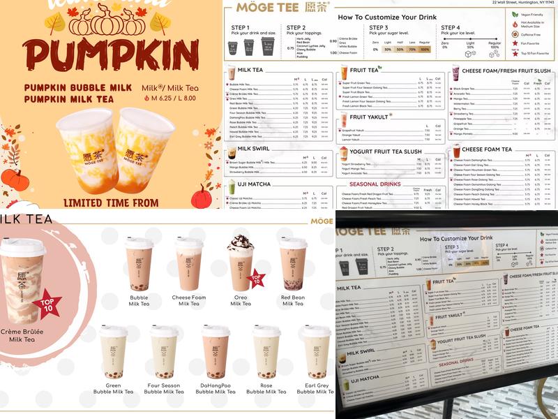 Möge Tee Huntington Menu