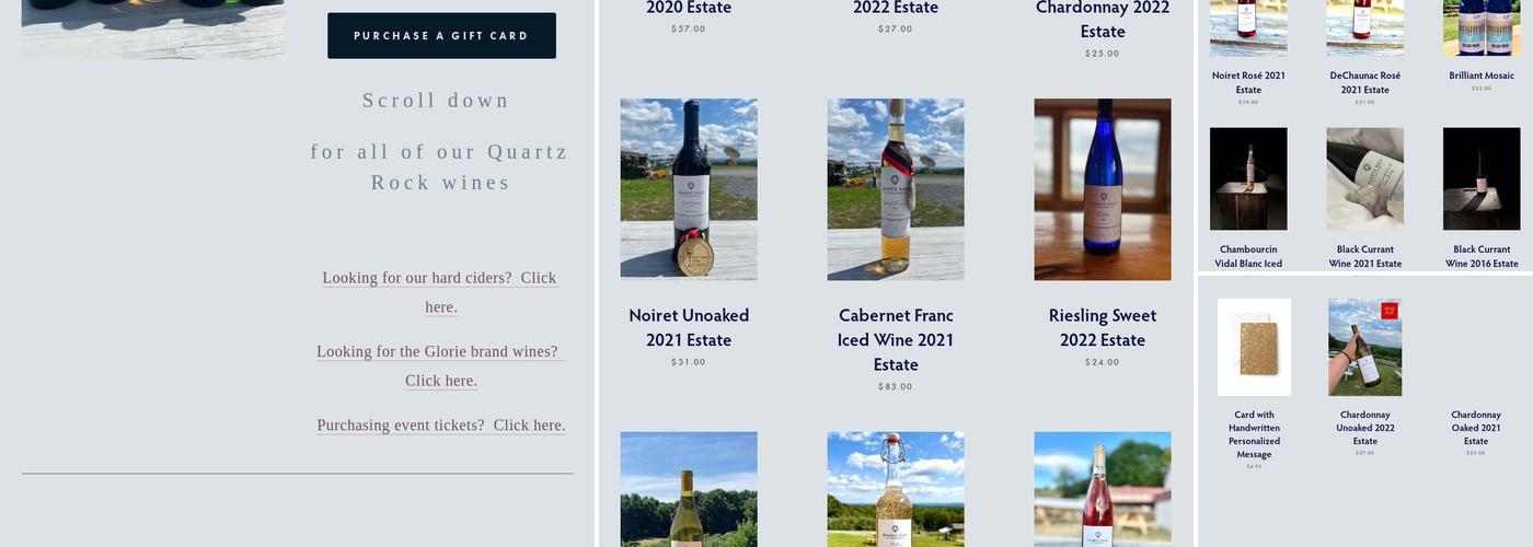 Quartz Rock Vineyard and Cidery Menu