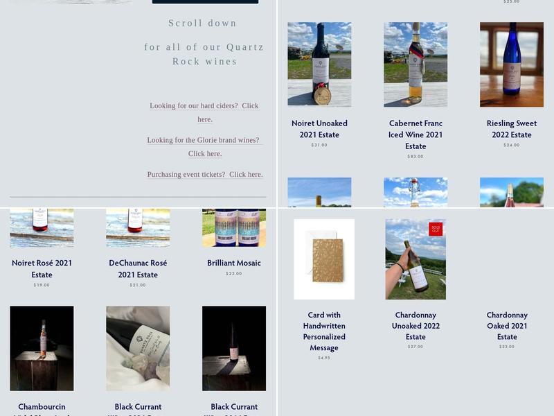 Quartz Rock Vineyard and Cidery Menu