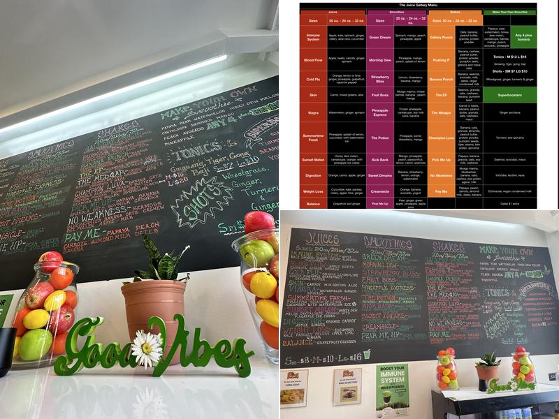 The Juice Gallery Menu