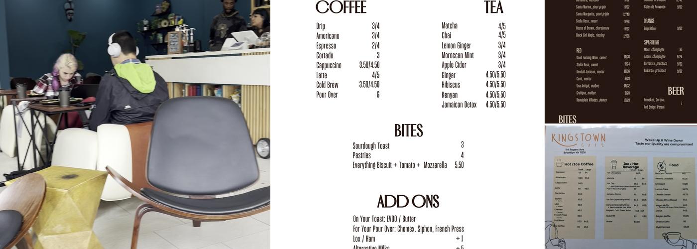 Kingstown Cafe Menu