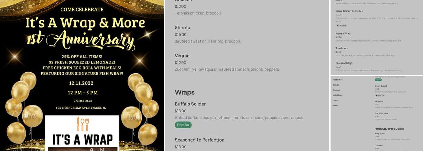 IT’S A WRAP and more… Menu