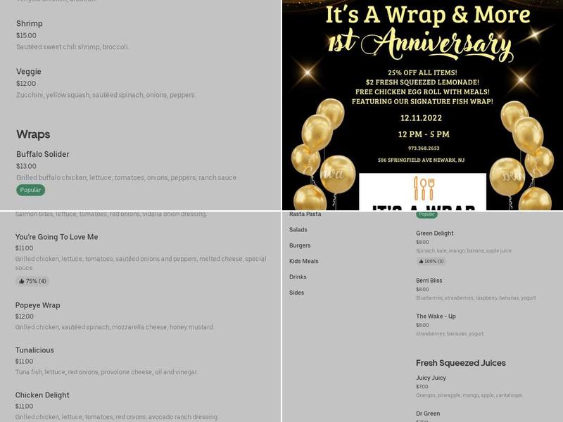 IT’S A WRAP and more… Menu
