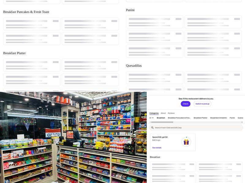 Fresh one deli & grill Menu